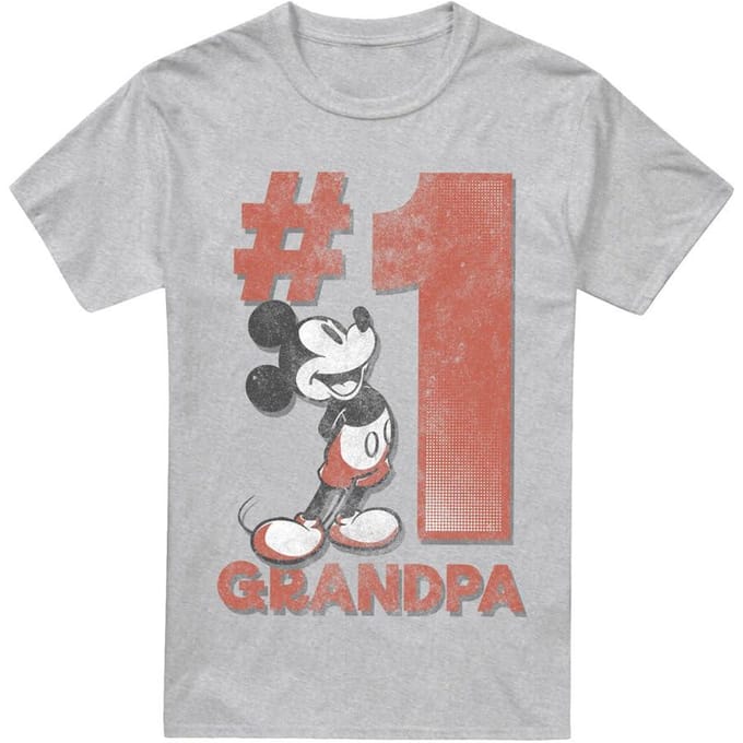 Disney Heren Nummer 1 Opa Mickey Mouse T-Shirt (Sport Heide)