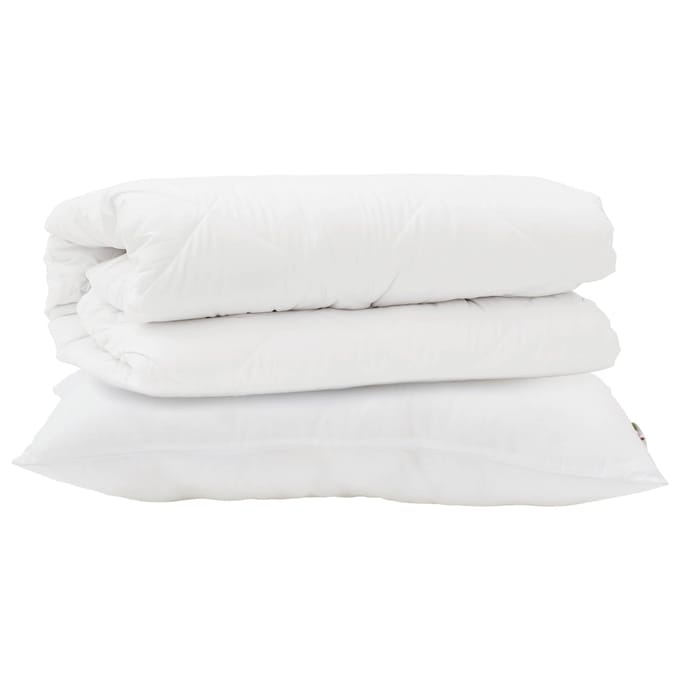 vidaXL - Deken - Set - met - kussen - 2 - st - Wit - Microvezel