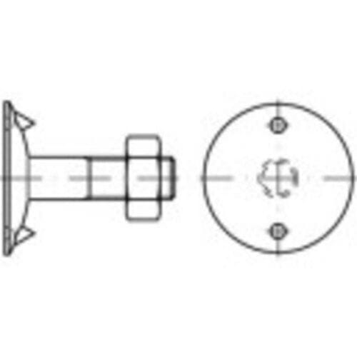 TOOLCRAFT 147103 Riembouten M8 40 mm Buitenzeskant DIN 15237 Staal 100 stuk(s)