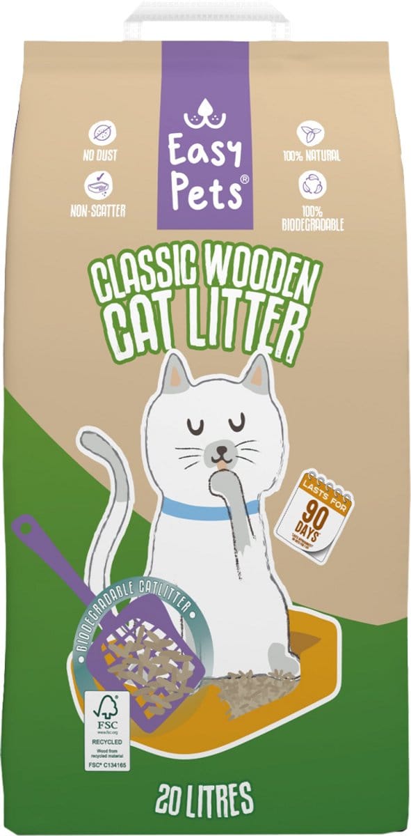 Easypets Classic Houtkorrels Kattenbakvulling - 2 x 20 liter