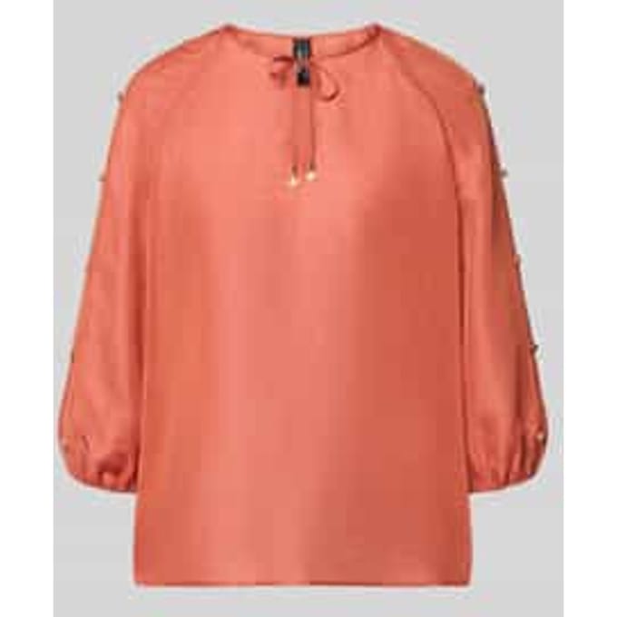 Blouse van linnenmix met sierknopen