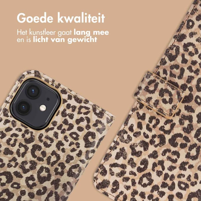 imoshion Hoesje - Geschikt voor Apple iPhone 12 Pro / 12 - Design Bookcase smartphone - Leopard Mood