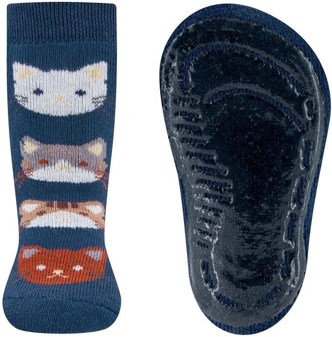 Ewers antislip sokken poesjes blauw