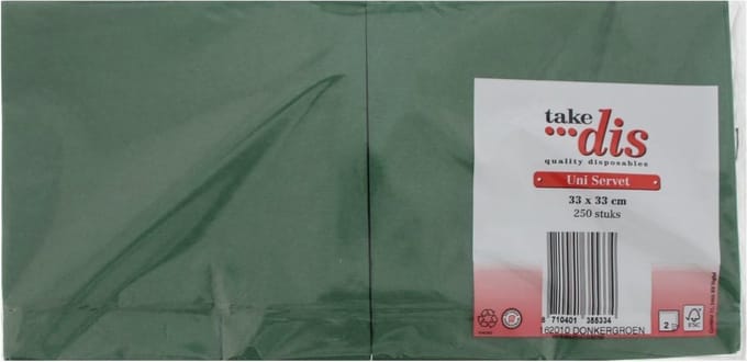Servetten 2-Laags Groen | Grote verpakking 250 Stuks | Take Dis