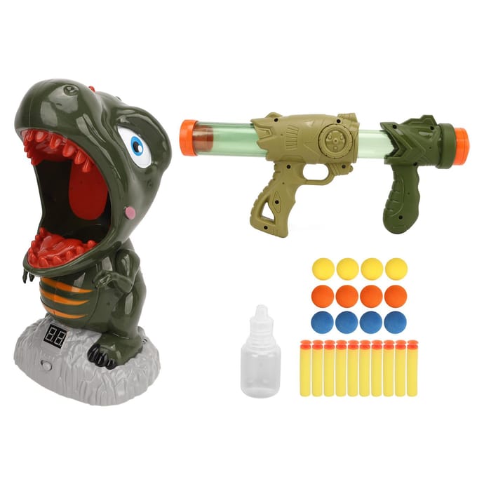 Jouet Dinosaure Lanceur de Projectiles Électrique Cible LCD Balle Souple Ensemble de Jouets Dinosaure Lanceur brown