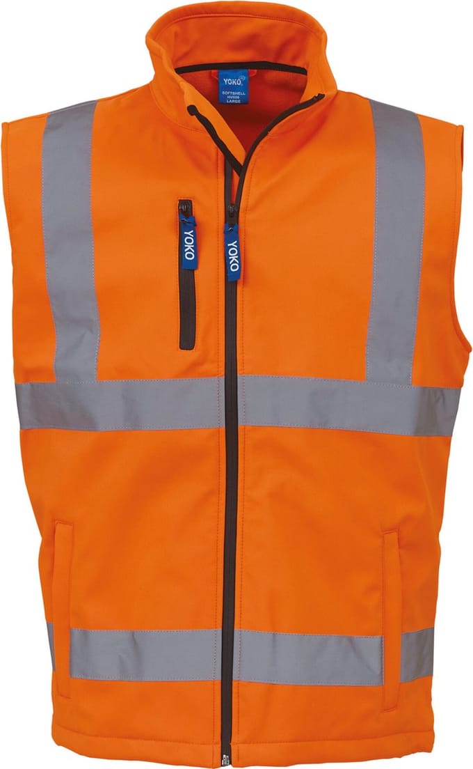 Yoko Signalisatiegilet van softshell YHV006 - Hi Vis Orange - S