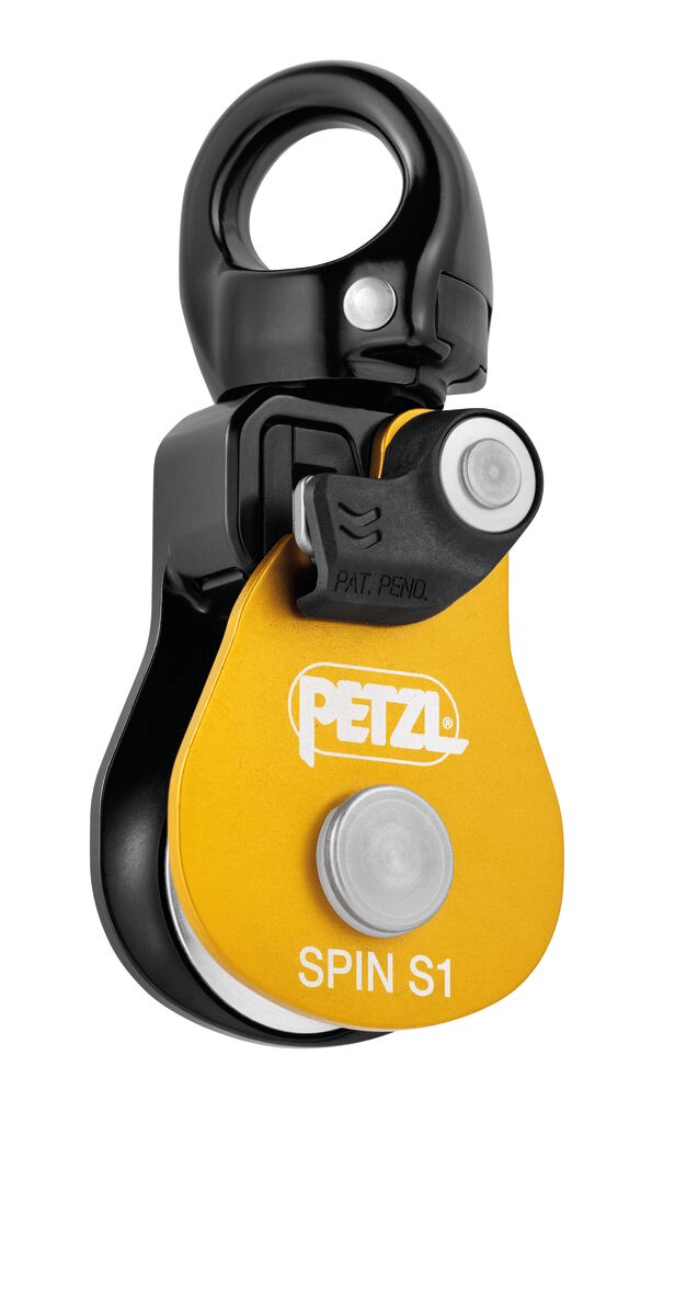 Petzl Spin S1 Yellow – Compacte Katrol met Draaibaar Oog 11 mm & 5 KN