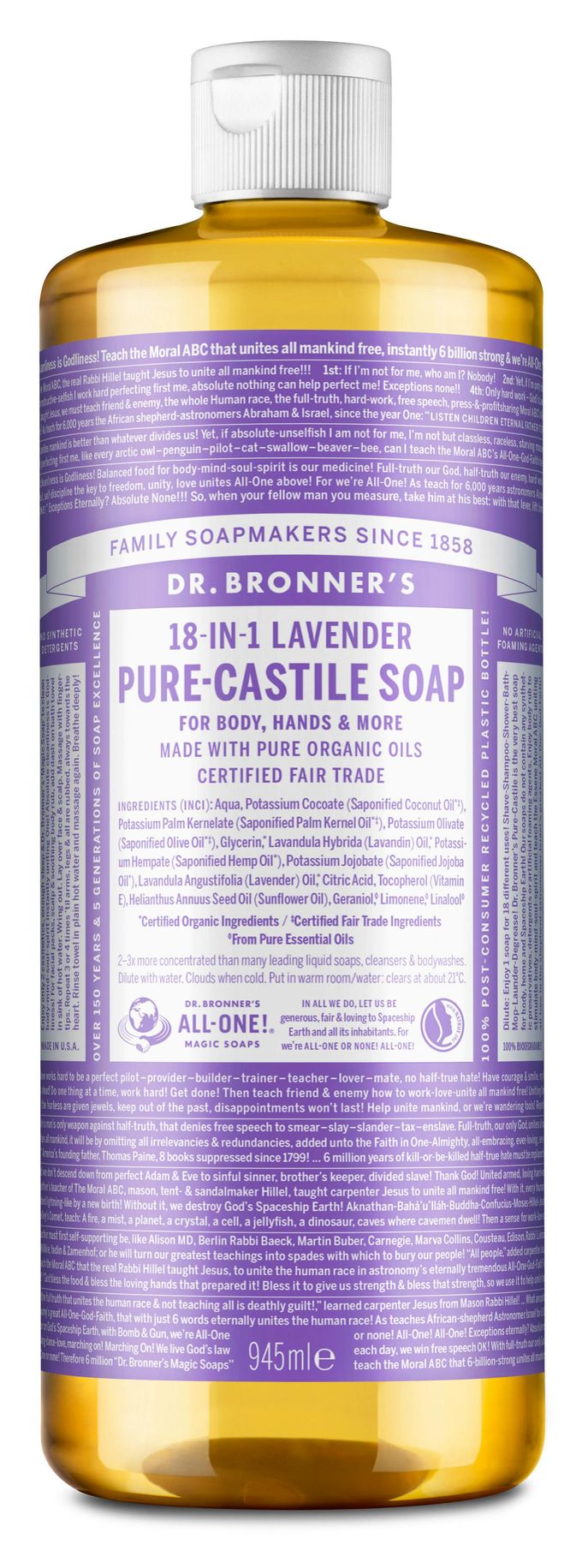 Dr. Bronner’s Dr. Bronner&rsquo;s Magic Soap Lavender 945 ml