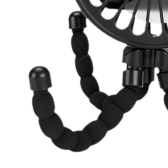 Kinderwagenventilator Batterijgevoed Flexibel Statief Clip-on Ventilator Stil Baby Autoventilator Draagbaar Compact zwart