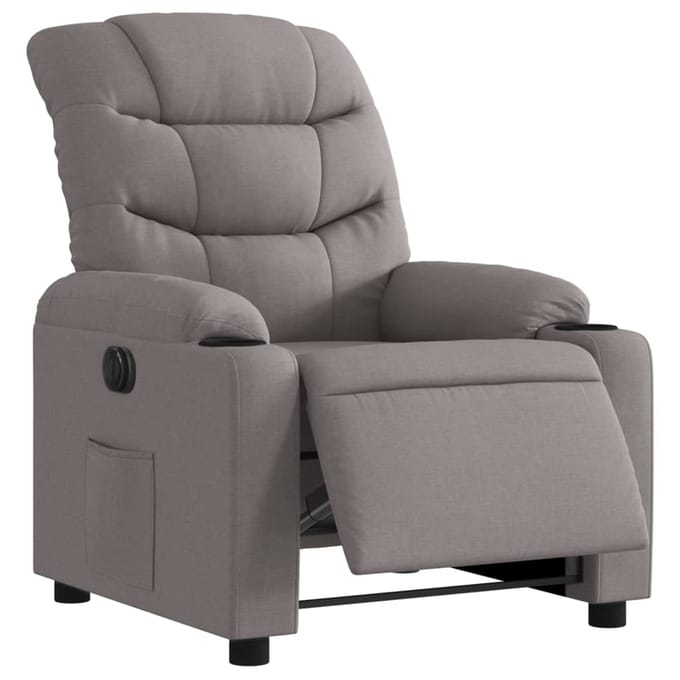 vidaXL - Fauteuil - verstelbaar - elektrisch - stof - taupe