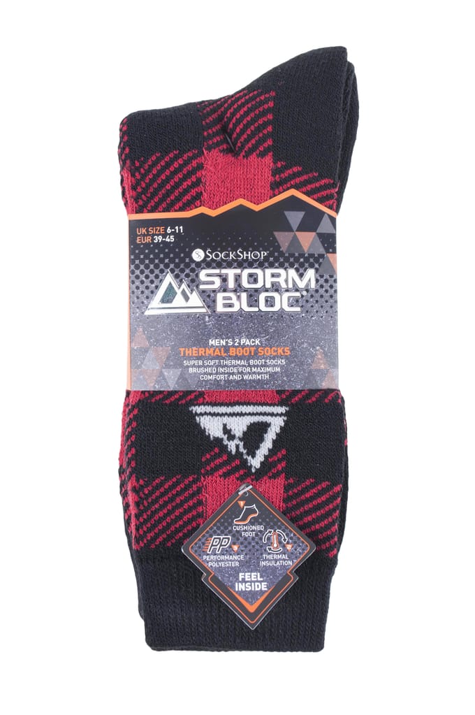 Storm Bloc - 2 paar thermo wandelschoensokken voor heren - SBMS037BLK