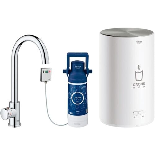 Grohe Red Mono Kitchen faucet and kettle in size M Supersteel