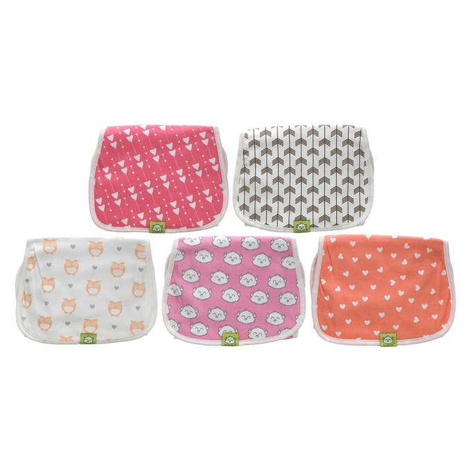 KeaBabies, Bavoirs bio, Pink Dreams, lot de 5 brown