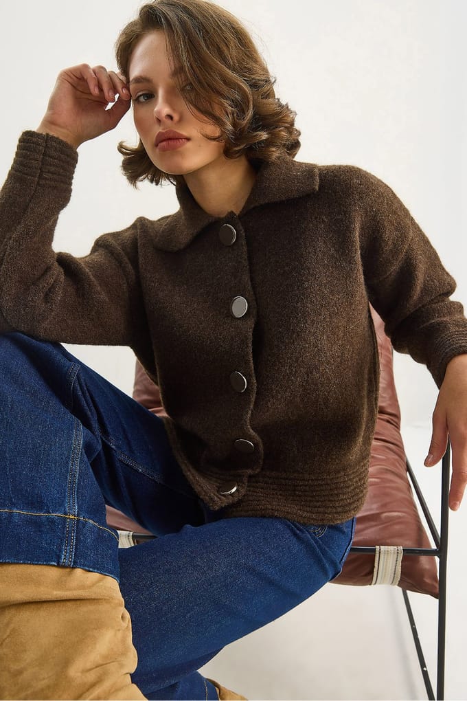 Gebreide Cardigan met Knoopsluiting