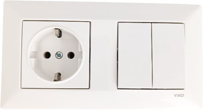Panasonic Viko-Stopcontact-Wandcontactdoos-Randaarde-Wit-Compleet-Meridien Serie