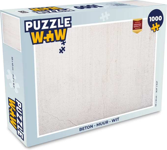 Puzzel Beton - Muur - Wit - Legpuzzel - Puzzel 1000 stukjes volwassenen