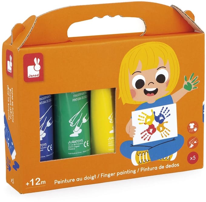 Janod - Colo - Vingerverf - Set met 5 verschillende kleuren