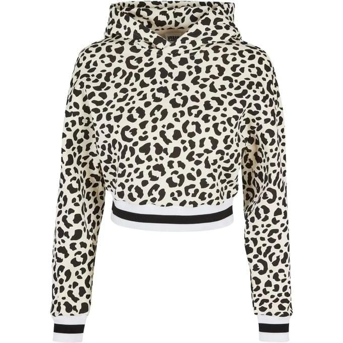 Urban Classics - Short AOP College Hoodie/trui - 5XL - Wit/Zwart