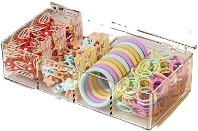 Opbergdoos Kunststof - Accessoire Organizer - Haaraccessoires Ordenen - Stijlvol Functioneel Ontwerp - 400 g - Transparant