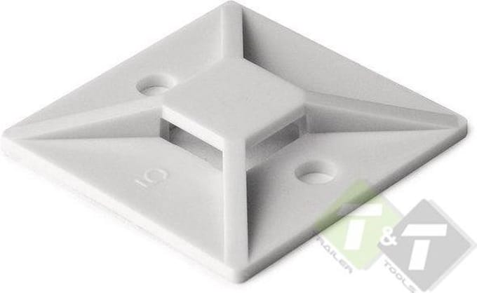 Plakzadel kabelbinders wit - 28 x 28 mm plak zadel - Kabel binder houder - kabelhouder voor Tiewraps