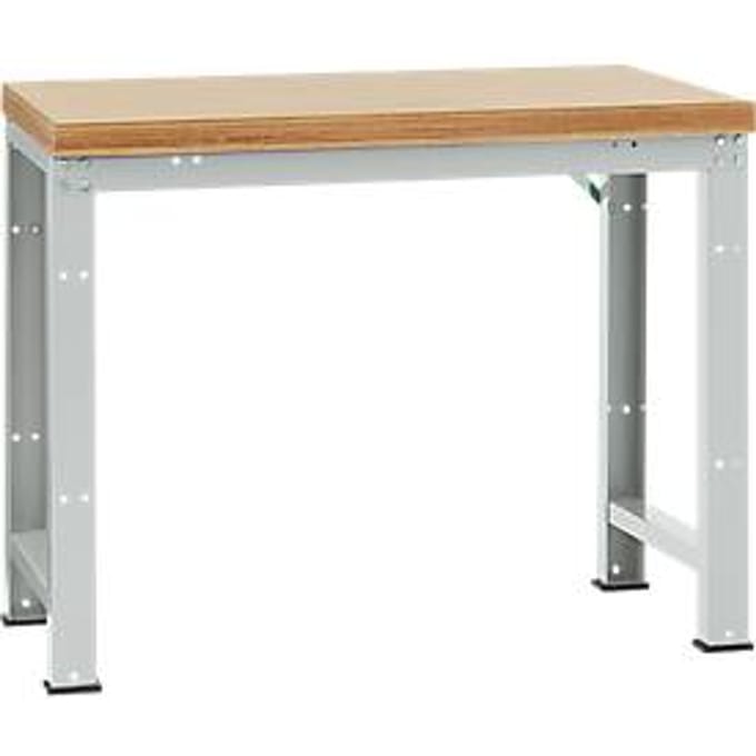 Manuflex werkbank Profi standaard, Tafelblad multiplex B 1250 x D 700, lichtgrijs