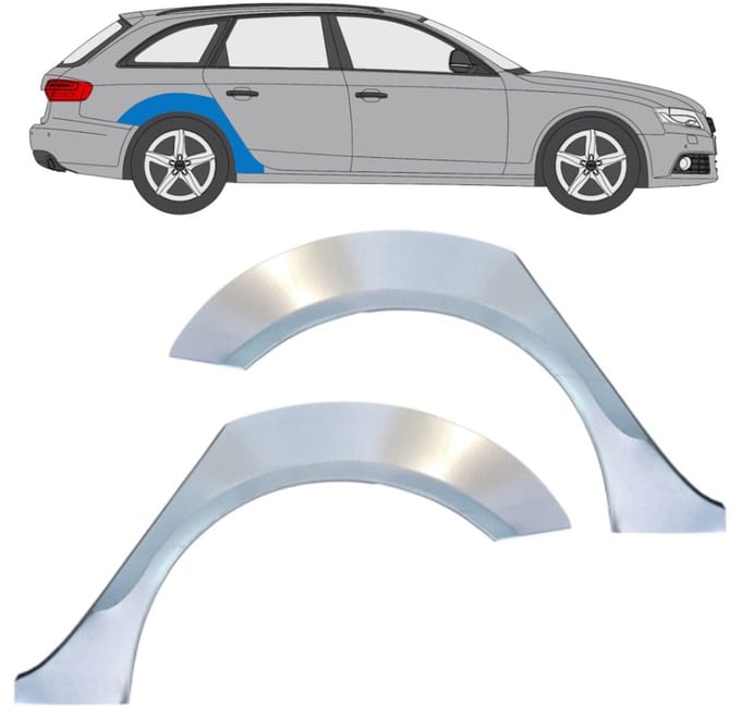 Reparatiepaneel achterspatbord voor Audi A4 B8 2007-2016 / Links + Rechts / Set