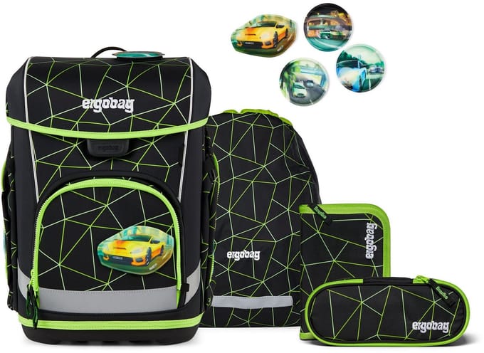 ergobag schooltas Cubo Light Set 5-delig CyBär Race zwart