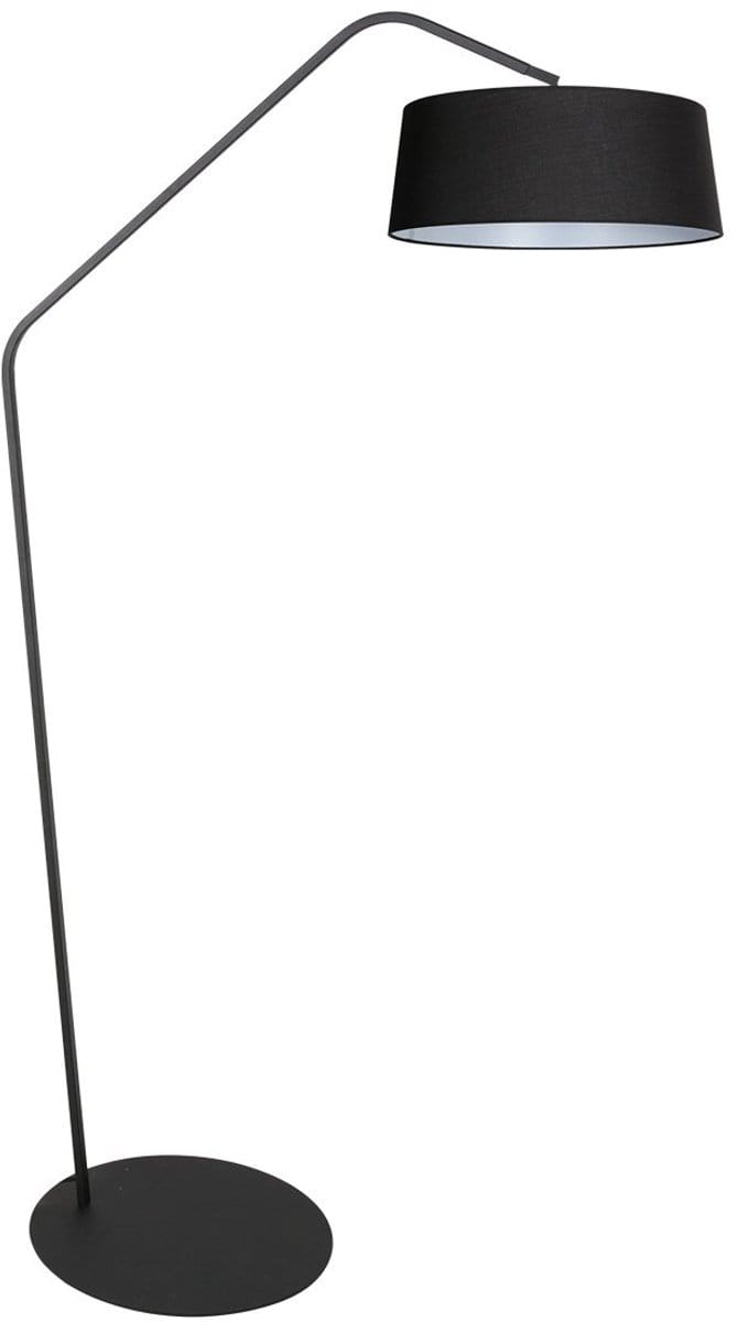 Zwarte vloerlamp Zig-Zag 4255ZW van anne_light_home – trendy design met zwarte linnen kap Ø48 cm, hoogte 173 cm, kantelbare fitting voor sfeervolle verlichting