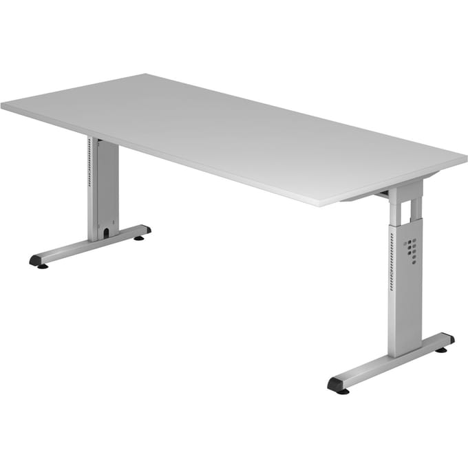 MEGA 19 S | Bureau - 180 x 80 Grijs/Zilver Tafelhoogte I In hoogte verstelbaar