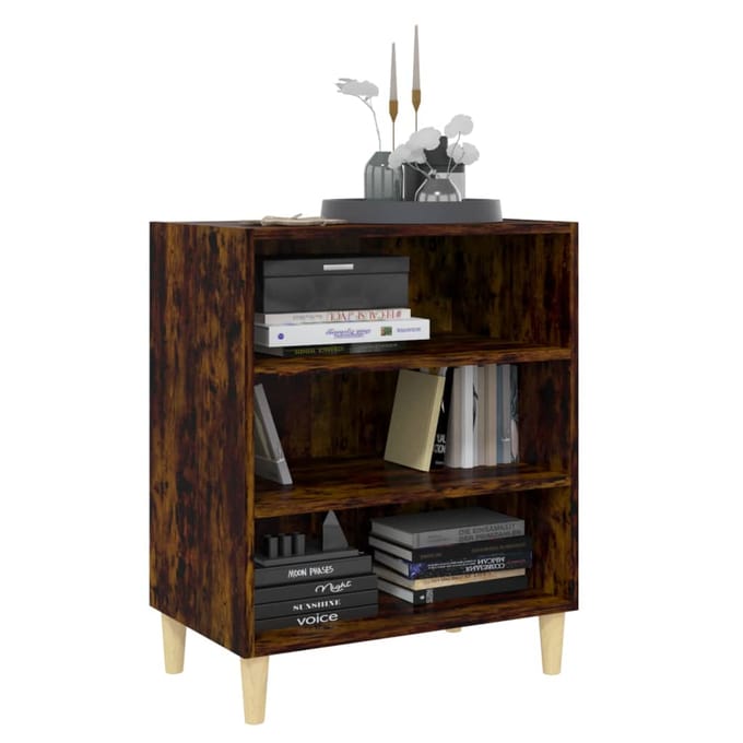 vidaXL - Dressoir - 57x35x70 - cm - bewerkt - hout - gerookt - eikenkleurig