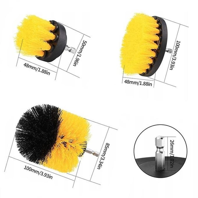 Multi Series - Reinigingsborstels - Voor Boormachine - Nylon - 3 Stuks