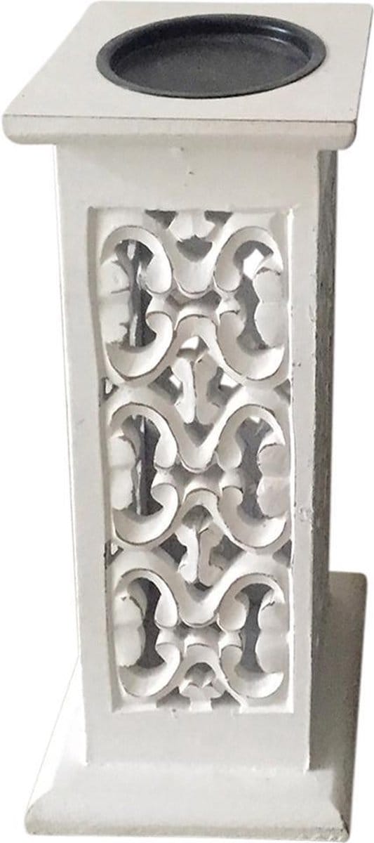 Outdoor Living Forte kandelaar 14x14xH33 cm - wit