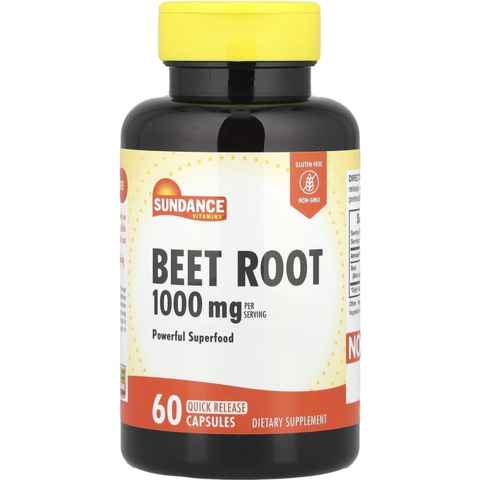Racine de betterave, Capsules à libération rapide, 60 ct (500 mg par gélule)