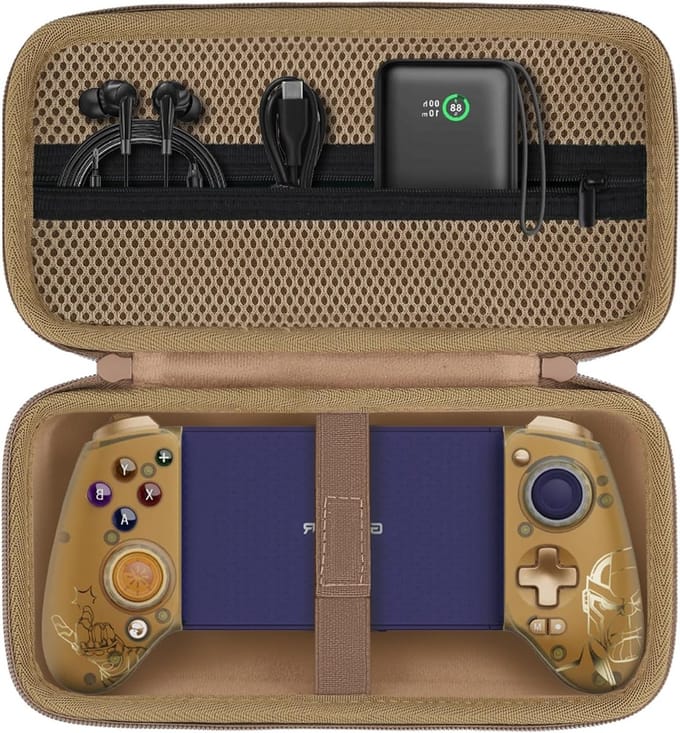 Hardcase voor GameSir G8 Plus Bluetooth Mobiele Gamecontroller - Bescherming, Draagbaar en Duurzaam - Sandgoud (Alleen Case)