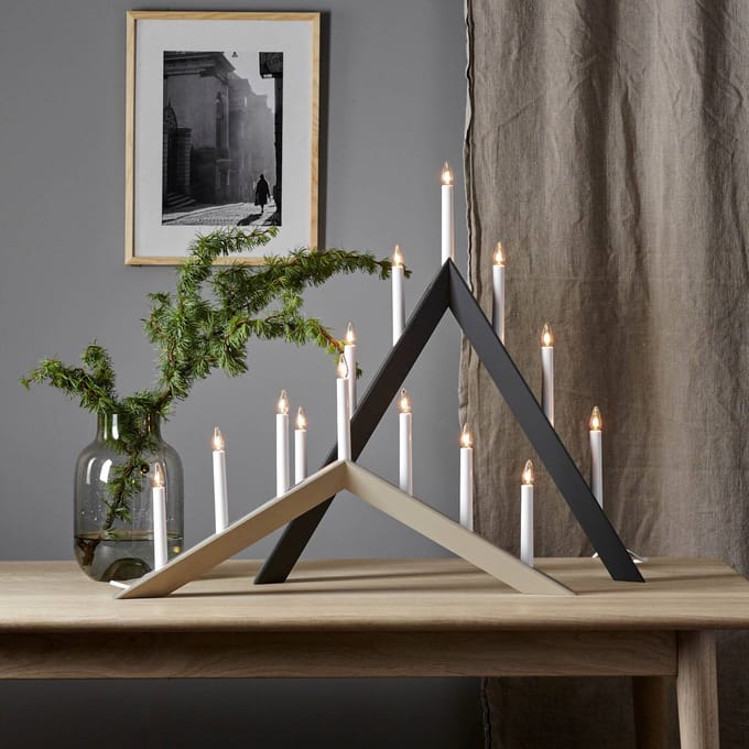 Star Trading lichtboog 'Arrow', groot, 7 lichtpunten, hout, antraciet