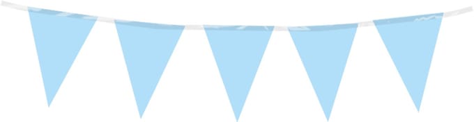 Mini vlaggenlijn | PE | Kleur: Baby blauw | Lengte: 3 meter