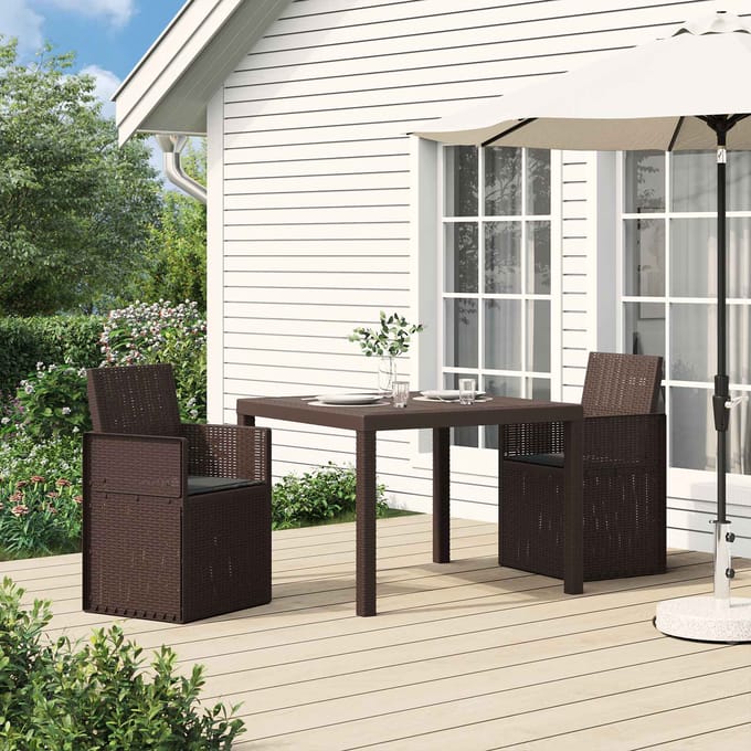 vidaXL - Tuinstoelen - 2 - st - Bruin - en - antracietkleurig - PP