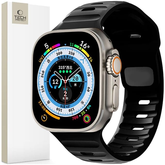 Tech-Protect IconBand Line Strap for Apple Watch 4 / 5 / 6 / 7 / 8 / 9 / SE / Ultra 1 / 2 (42 / 44 / 45 / 49 mm) - Black