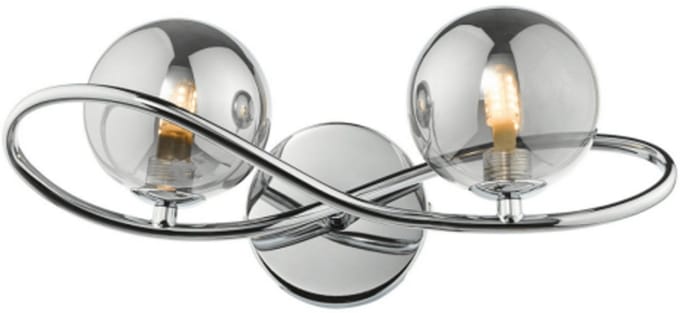Kosilum - Novale - Wandlamp - Zilver/Chroom - Metaal en glas
