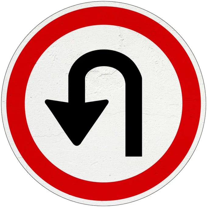 Keerverbod bord - F7 | Sign Again materiaal | 20 cm