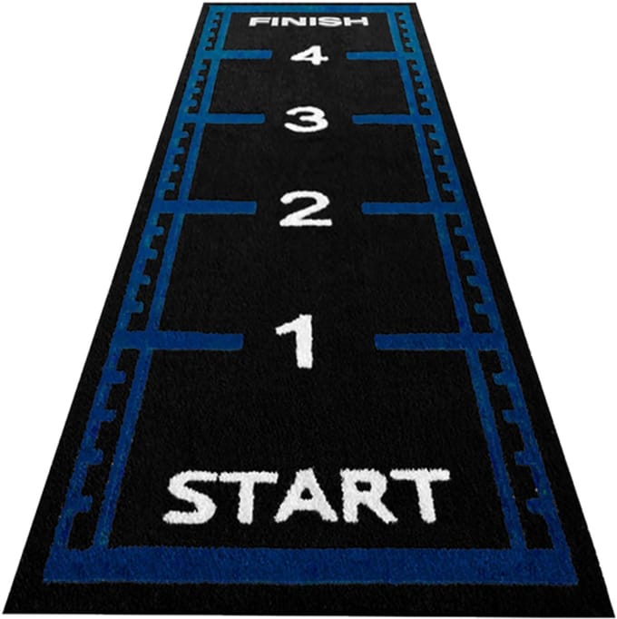 ForzaFit Sprinttrack kunstgras - 5 x 1,5 meter- Zwart / Blauw - 17 mm
