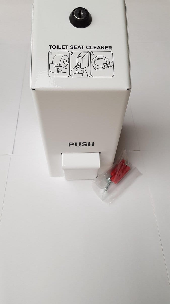 Toilet seat cleaner dispenser wit