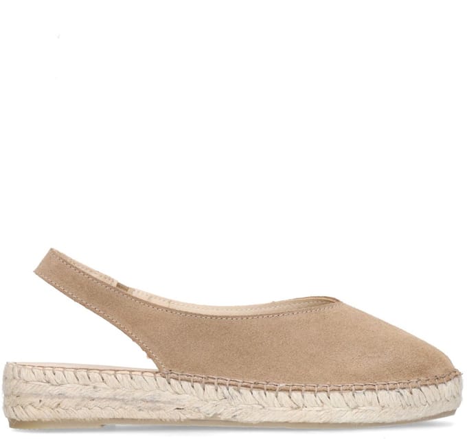 Manfield - Dames - Taupe suède sleehakken - Maat 36
