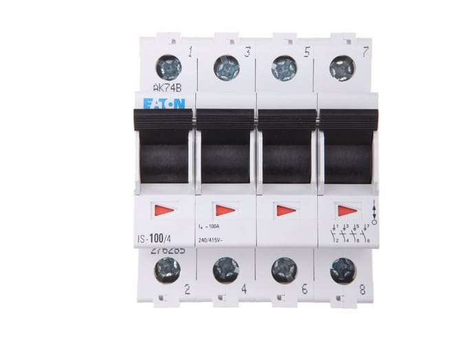 Hoofdschakelaar 4-polig 100 A 4x NC, 4x NO 240 V/AC Eaton 276285