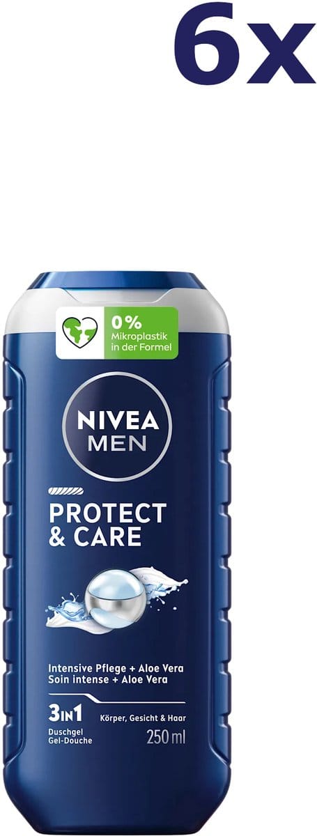 6x Nivea men Protect & Care Shower Gel 250 ml