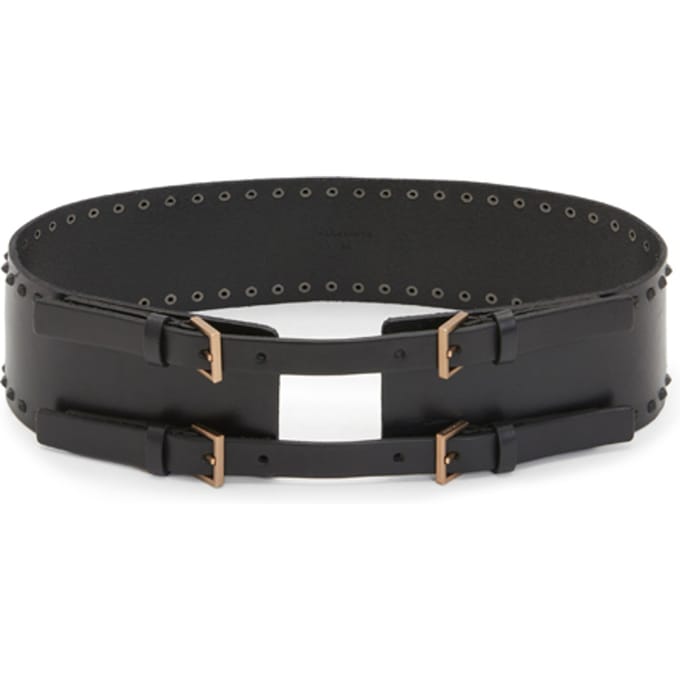 AllSaints Maxie Stud Dble Belt Black/matte Black Größe: XS | Gürtel Outlet | Damen | Schwarz