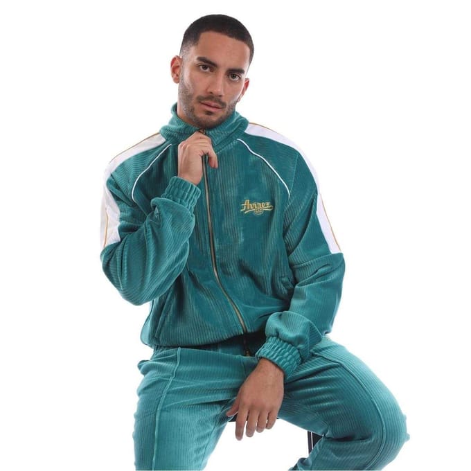 Avirex Heren Kings Geborduurd Corduroy Track Jacket (Groen)