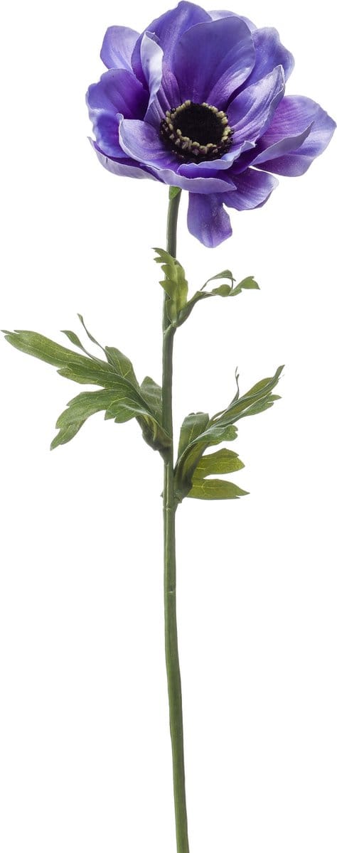 Emerald - Kunstbloem Anemoon 45cm blauw - Kunstplant voor binnen