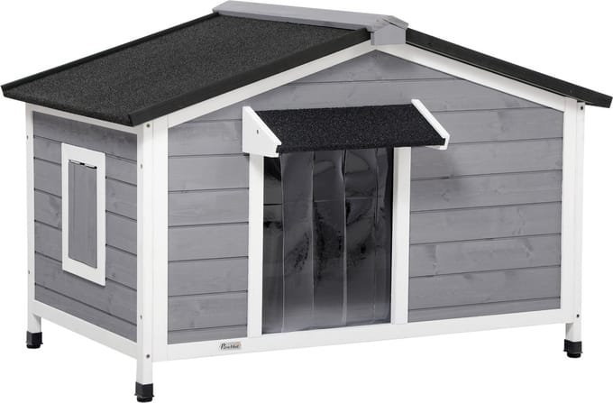 PawHut Hundehütte mit zu öffnendem Asphaltdach D02-143V01