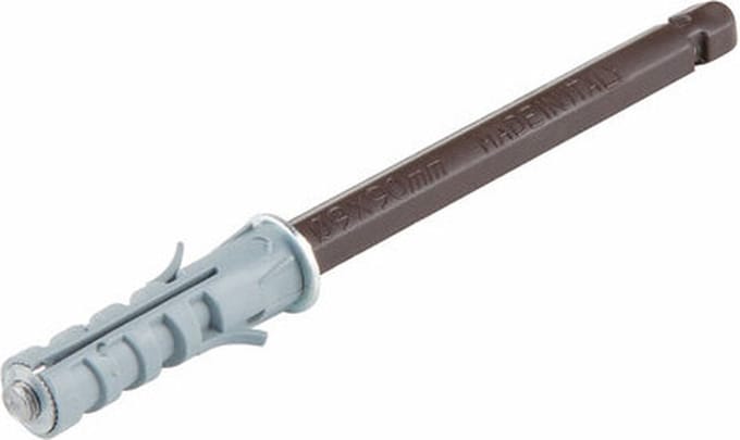 Blinde plankdrager 100 x 10 mm - Italiana Ferramenta - 15 kg draagvermogen - bruin - inclusief plug